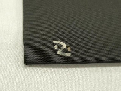 平和屋着物●塩瀬　九寸名古屋帯　作家者　ろうけつ染め　草花文　黒地　正絹　逸品　DAAZ3113ob