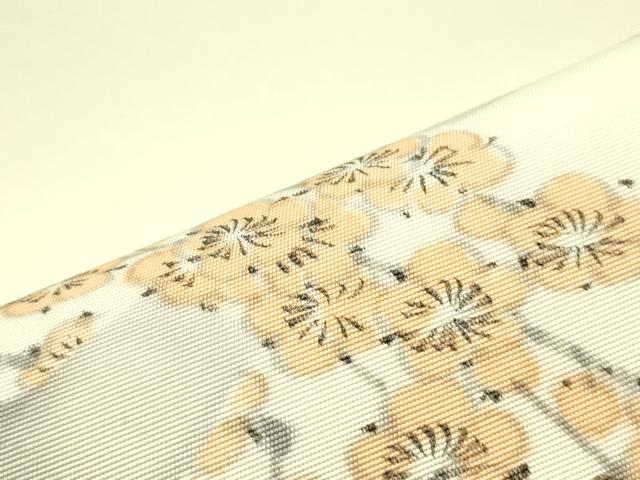 平和屋着物○塩瀬 九寸名古屋帯 作家物 手描き 枝梅文 正絹