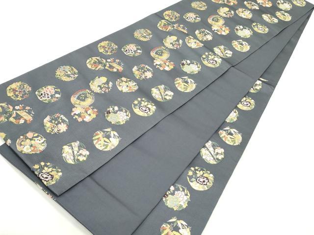 平和屋着物●西陣の老舗　1782年創業　山下織物　六通柄袋帯　唐織　豊公観梅　金糸　正絹　逸品　DAAZ3140ob 平和屋着物○西陣の老舗 1782年創業 山下織物 六通柄袋帯