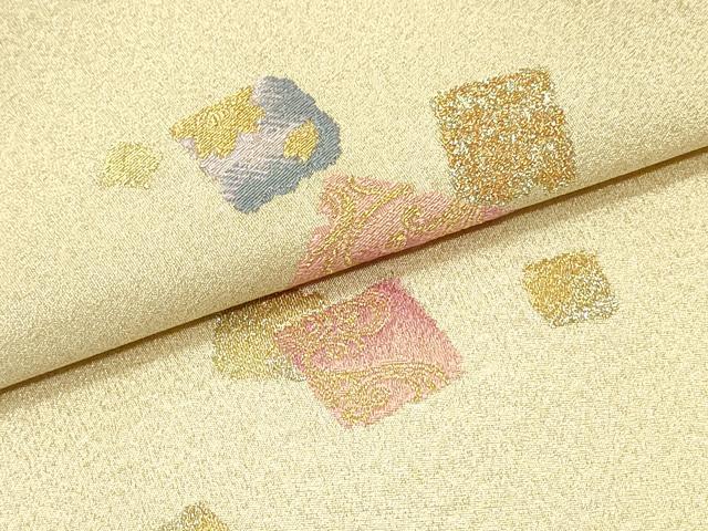 平和屋着物●爪掻き本綴れ　太鼓柄袋帯　霞飛鶴流水文　金銀糸　正絹　逸品　DAAZ3142ob