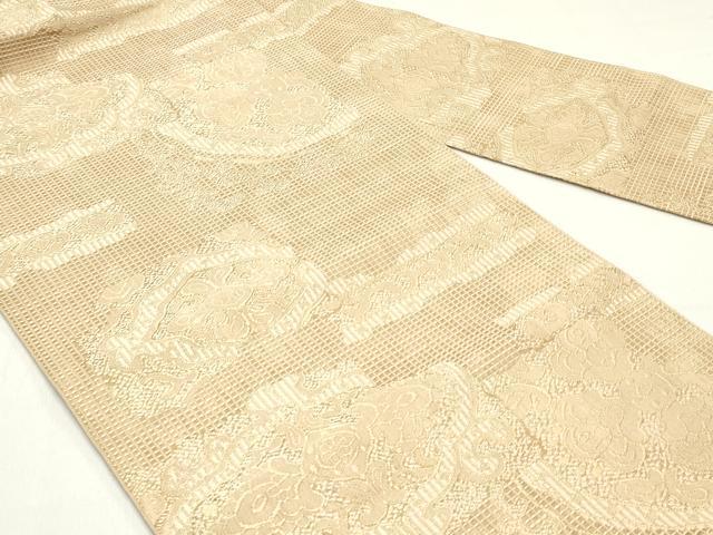 平和屋着物●本場筑前博多織 八寸名古屋帯 正倉院更紗花文 正絹 逸品 DAAZ3150ob