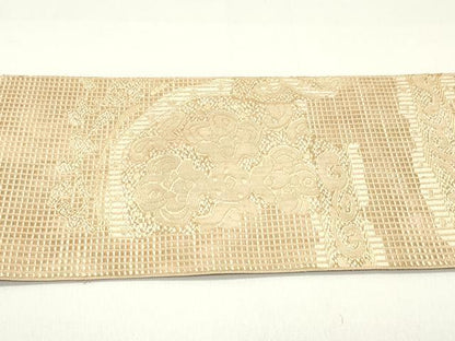 平和屋着物●本場筑前博多織 八寸名古屋帯 正倉院更紗花文 正絹 逸品 DAAZ3150ob