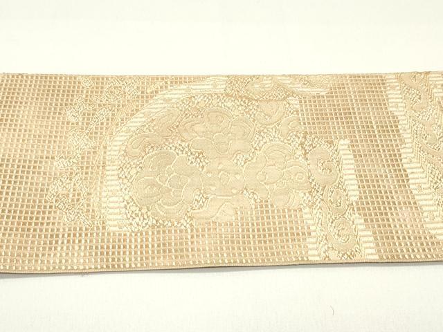 平和屋着物●本場筑前博多織 八寸名古屋帯 正倉院更紗花文 正絹 逸品 DAAZ3150ob