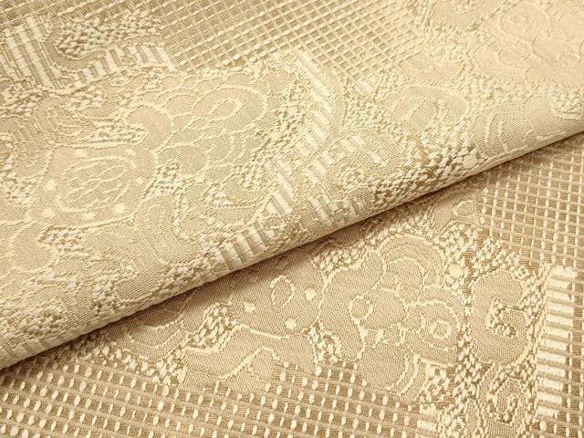 平和屋着物●本場筑前博多織 八寸名古屋帯 正倉院更紗花文 正絹 逸品 DAAZ3150ob