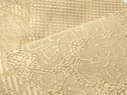 平和屋着物●本場筑前博多織 八寸名古屋帯 正倉院更紗花文 正絹 逸品 DAAZ3150ob