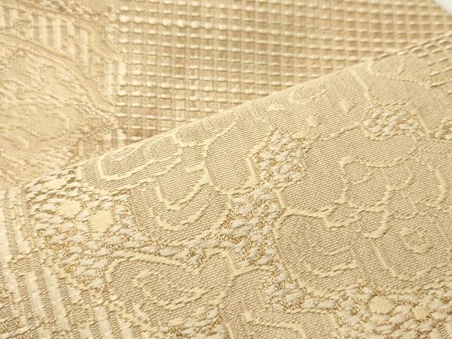 平和屋着物●本場筑前博多織 八寸名古屋帯 正倉院更紗花文 正絹 逸品 DAAZ3150ob