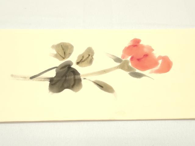 平和屋着物●本加賀友禅作家 成竹登茂男 塩瀬 九寸名古屋帯 草花文 正絹 逸品 DAAZ3151ob