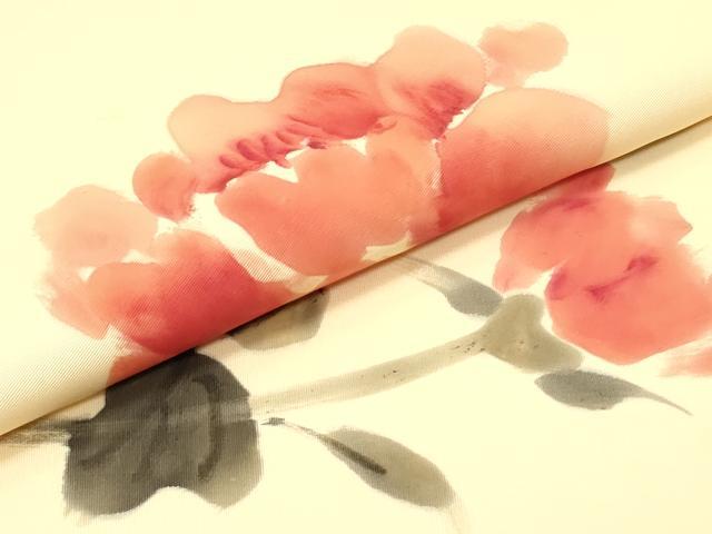 平和屋着物●本加賀友禅作家 成竹登茂男 塩瀬 九寸名古屋帯 草花文 正絹 逸品 DAAZ3151ob