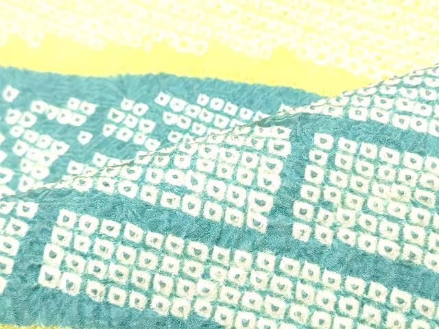 平和屋着物●名門　藤娘きぬたや・総絞り　九寸名古屋帯　道長幾何学花文　正絹　逸品　DAAZ3185ob 平和屋着物○名門 藤娘きぬたや・総絞り 九寸名古屋帯