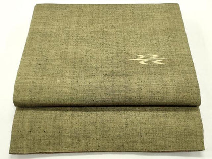 平和屋着物●両面　全通柄袋帯　枯葉文　金彩　正絹　逸品　DAAZ3200ob