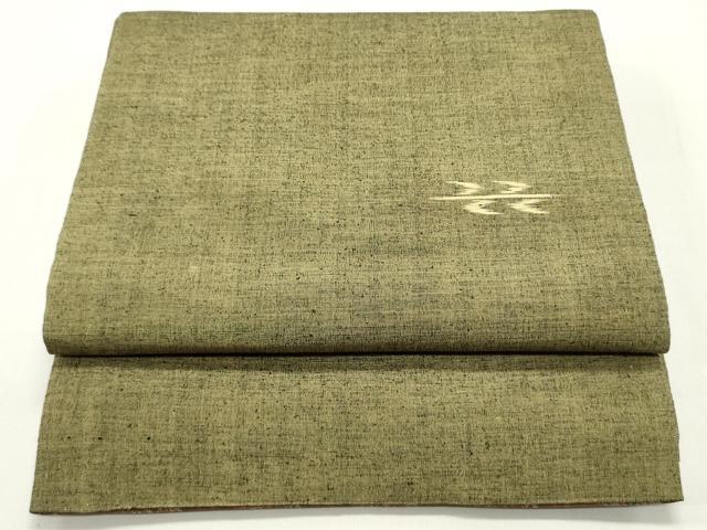 平和屋着物●両面　全通柄袋帯　枯葉文　金彩　正絹　逸品　DAAZ3200ob