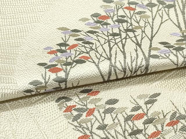 平和屋着物●本場筑前博多織 八寸名古屋帯 樹林間道 金糸 正絹 逸品 DAAZ3210ob