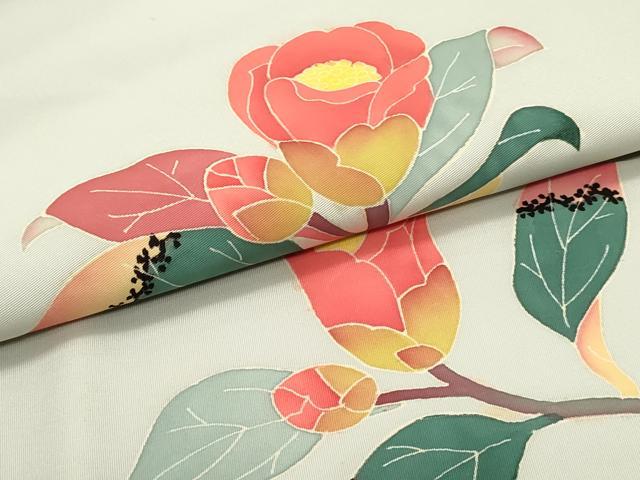 平和屋着物●本加賀友禅作家　和田与吉　塩瀬　九寸名古屋帯　型染め　枝花文　正絹　逸品　DAAZ3227ob 平和屋着物○本加賀友禅作家 和田与吉 塩瀬 九寸名古屋帯