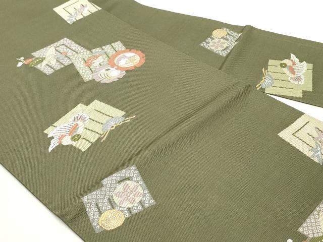 平和屋着物●九寸名古屋帯　唐織　源氏香雪輪花鳥文　正絹　逸品　DAAZ3230ob