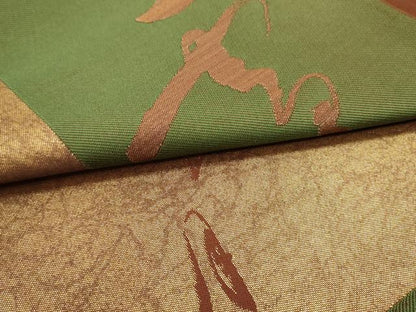 平和屋着物●全通柄　本袋帯　雪月花　金糸　正絹　逸品　DAAZ3235ob