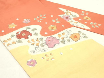 平和屋着物●九寸名古屋帯 紬地 絞り 辻が花 正絹 逸品 DAAZ3244ob