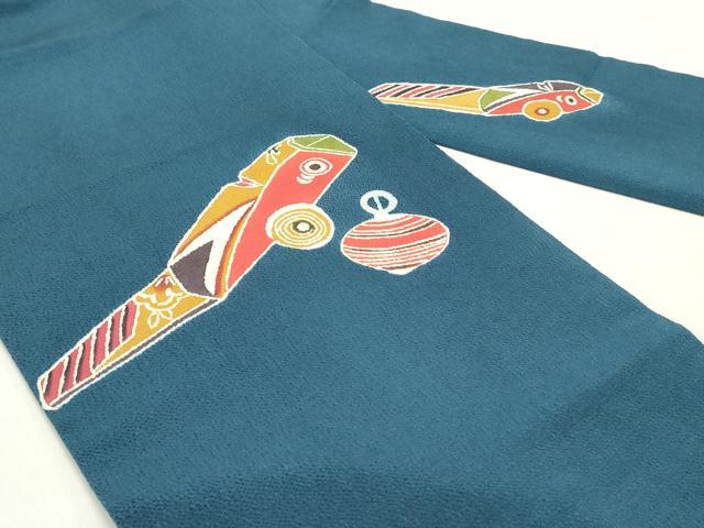 平和屋着物○九寸名古屋帯 型染め 玩具文 鬼しぼ縮緬 正絹