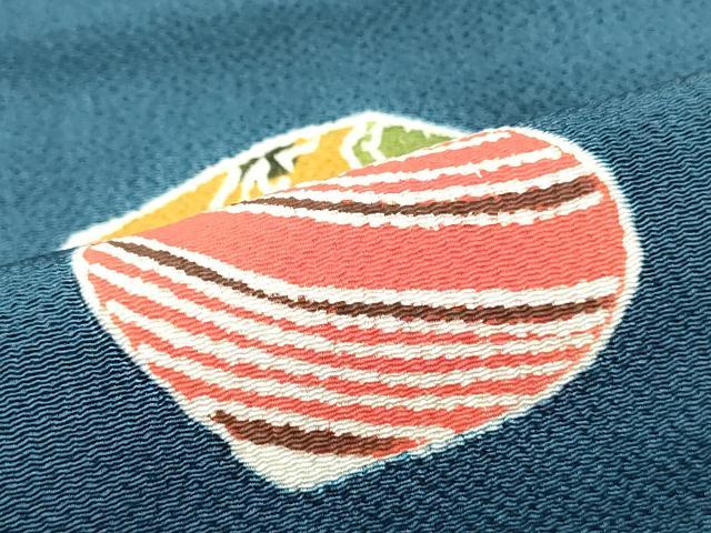 平和屋着物●九寸開き名古屋帯　型染　玩具文　鬼しぼ縮緬　正絹　逸品　DABE1003op 平和屋着物○九寸開き名古屋帯 型染 玩具文 鬼しぼ縮緬 正絹 逸品
