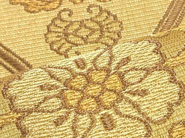 平和屋着物●西陣　六通柄袋帯　陽光　立涌花唐草文　金糸　証紙付き　正絹　逸品　DAAZ3250ob
