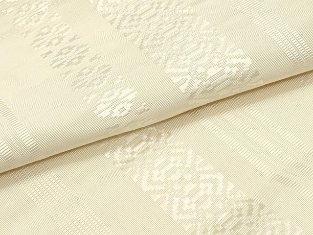平和屋着物●本場筑前博多織 八寸名古屋帯 献上 象牙色 正絹 逸品 DAAZ3257ob