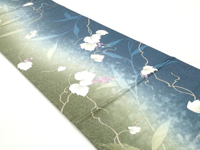 平和屋着物○両面 全通柄袋帯 葡萄蔦の葉文 金通し