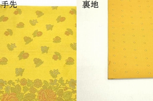 平和屋着物●両面　全通柄袋帯　草花文　正絹　逸品　DAAZ3275ob