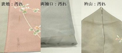 平和屋着物■訪問着　枝花文　金彩　鬼しぼ縮緬　正絹　逸品　DAAZ3316ob