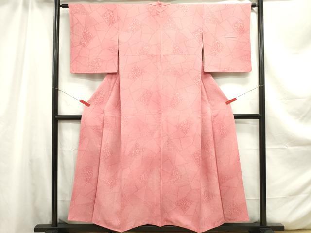 平和屋着物■上質な小紋　切嵌　花唐草文　暈し染め　正絹　逸品　DAAZ3337ob