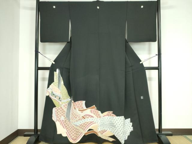 平和屋着物■染色作家 おだに武士 黒留袖 女人文 正絹 逸品 DAAZ3389ob