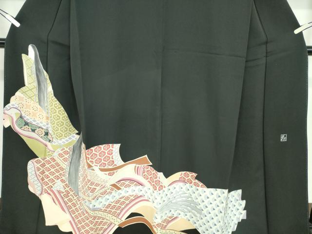 平和屋着物■染色作家 おだに武士 黒留袖 女人文 正絹 逸品 DAAZ3389ob