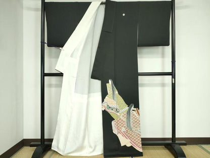平和屋着物■染色作家 おだに武士 黒留袖 女人文 正絹 逸品 DAAZ3389ob