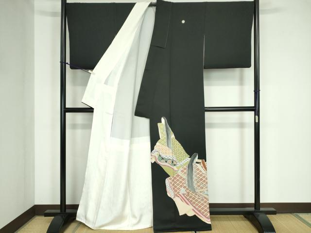 平和屋着物■染色作家 おだに武士 黒留袖 女人文 正絹 逸品 DAAZ3389ob