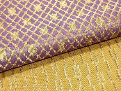 平和屋着物●ファッションデザイナー 花井幸子 六通柄袋帯 横段文 金糸 正絹 逸品 DAAZ3405ob