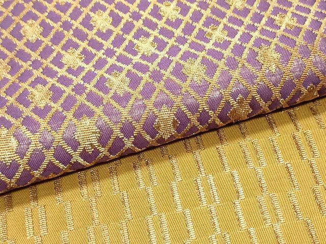 平和屋着物●ファッションデザイナー 花井幸子 六通柄袋帯 横段文 金糸 正絹 逸品 DAAZ3405ob