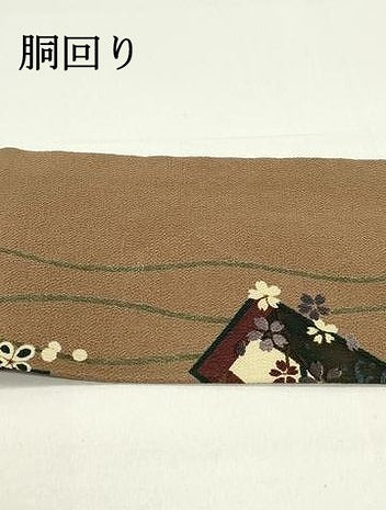 平和屋着物●全通柄九寸名古屋帯 短冊花下駄間道 鬼しぼ縮緬 正絹 逸品 DAAZ3411ob