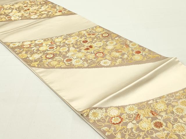 平和屋着物●六通柄袋帯 唐織 華宝 金糸 正絹 逸品 DAAZ3413ob