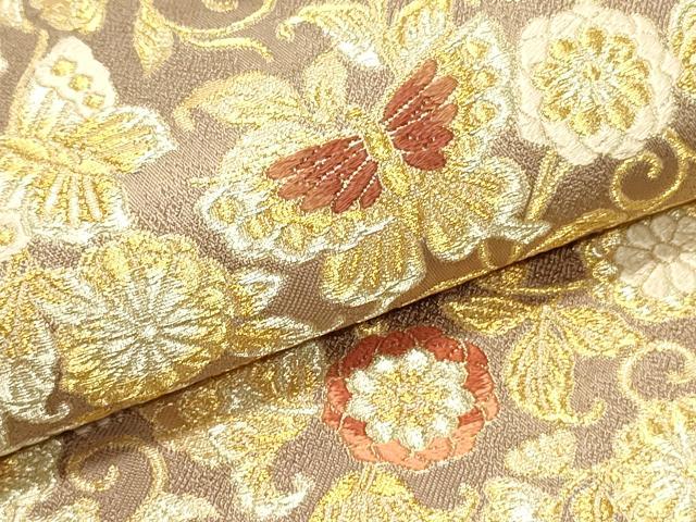 平和屋着物●六通柄袋帯 唐織 華宝 金糸 正絹 逸品 DAAZ3413ob