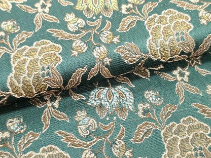 平和屋着物●九寸名古屋帯 更紗花文 銀糸 正絹 逸品 DAAZ3433ob