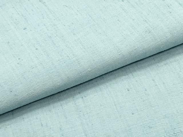平和屋着物●全通柄九寸名古屋帯 紬地 秘色色 正絹 逸品 DAAZ3439ob