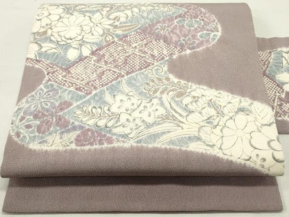 平和屋着物●九寸名古屋帯 流水辻が花 鬼しぼ縮緬 正絹 逸品 DAAZ3442ob