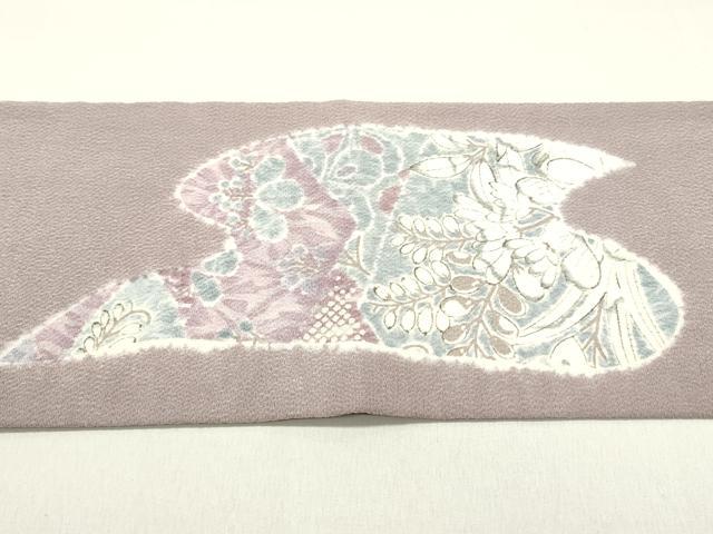 平和屋着物●九寸名古屋帯 流水辻が花 鬼しぼ縮緬 正絹 逸品 DAAZ3442ob