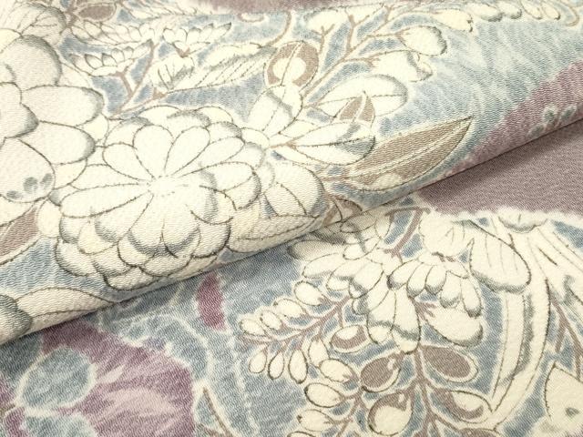 平和屋着物●九寸名古屋帯 流水辻が花 鬼しぼ縮緬 正絹 逸品 DAAZ3442ob