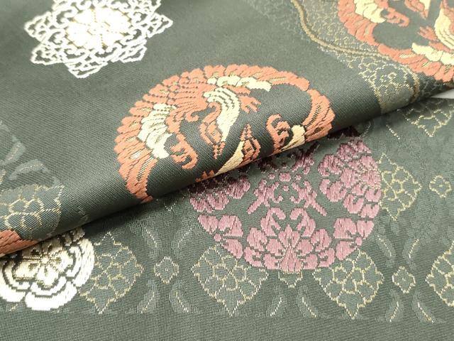 平和屋着物●九寸名古屋帯 唐織 正倉院鳳凰花間道 金糸 正絹 逸品 DAAZ3446ob