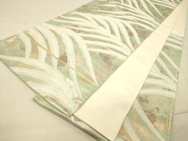 平和屋着物◎六通柄袋帯　立波文　金糸　引箔　正絹　逸品　DAAZ3527jm