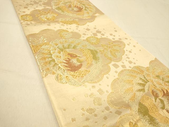 平和屋着物◎六通柄袋帯　雲取り鳳凰花文　金糸　正絹　逸品　DAAZ3533jm