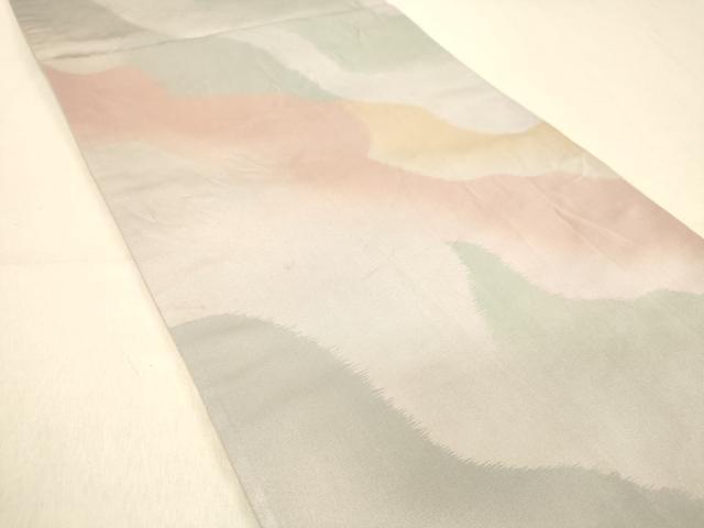 平和屋着物◎六通柄袋帯　道長文　正絹　逸品　DAAZ3544jm