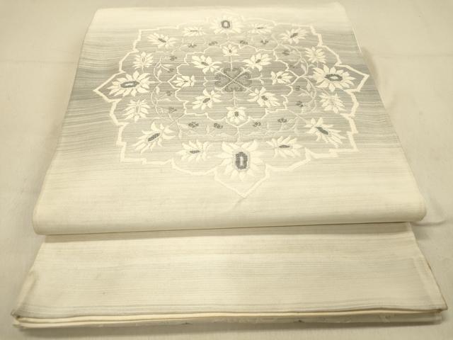 平和屋着物◎太鼓柄袋帯 正倉院更紗花文 正絹 逸品 DAAZ3577jm