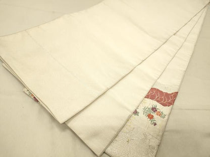 平和屋着物◎綴れ 太鼓柄袋帯 清麗秋草歌仙文 金銀糸 正絹 逸品 DAAZ3579jm