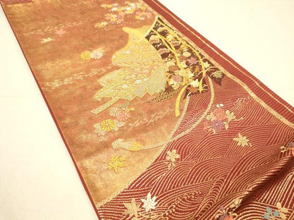 平和屋着物◎六通柄袋帯 式部想文歌 金彩 引箔 正絹 逸品 DAAZ3615jm