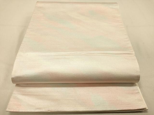 平和屋着物◎六通柄袋帯　霞文　銀糸　正絹　逸品　DAAZ3626jm